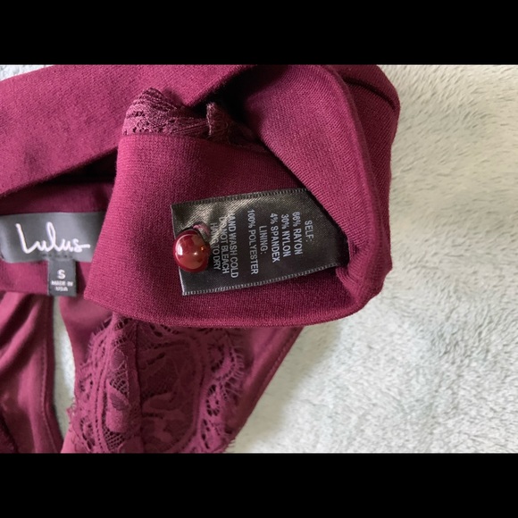 Burgundy two piece Lulus dress small - Picture 7 of 16